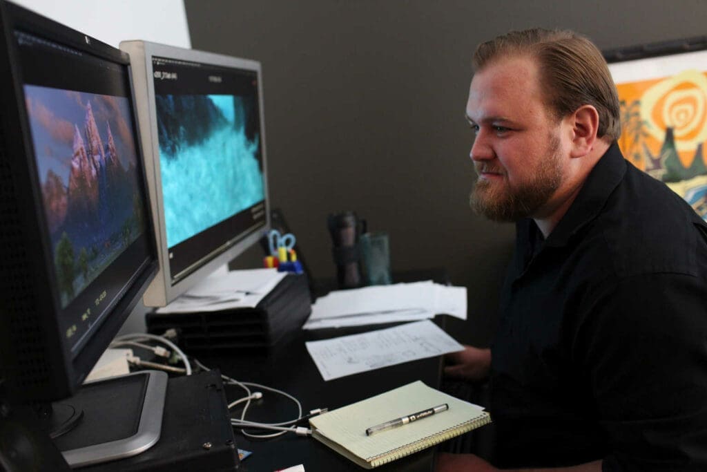 Jon Reisch on August 6, 2015 at Pixar Animation Studios in Emeryville, Calif. (Photo by Deborah Coleman / Pixar)