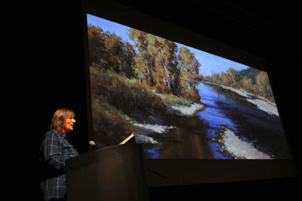 A press day for The Good Dinosaur, including presentations by Director of Photography - Lighting Sharon Calahan, as seen on October 1, 2015 at Pixar Animation Studios in Emeryville, Calif. (Photo by Deborah Coleman / Pixar)