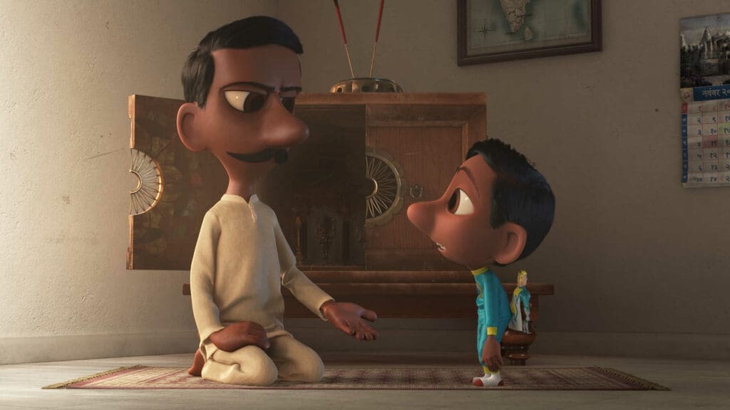 In Pixar Animation Studios' “Sanjay's Super Team,” a first-generation Indian-American boy whose love for western pop culture comes into conflict with his father’s traditions. He embarks on a journey he never imagined, returning with a new perspective they can both embrace. Directed by Sanjay Patel and produced by Nicole Paradis Grindle, the new short opens in front of Disney•Pixar’s “The Good Dinosaur ”on Nov. 25, 2015. ©2015 Disney•Pixar. All Rights Reserved.