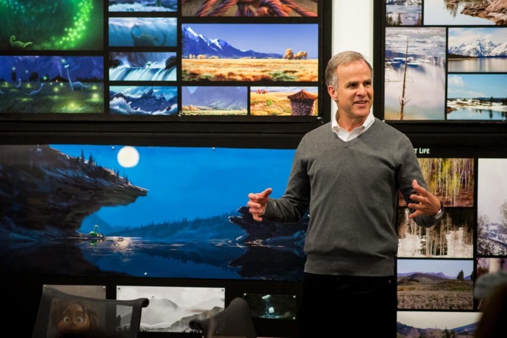 THE GOOD DINOSAUR - Production Designer Harley Jessup presents at the Long Lead Press Days at Pixar Studios. Photo by: Marc Flores. ©2015 Disney•Pixar. All Rights Reserved.