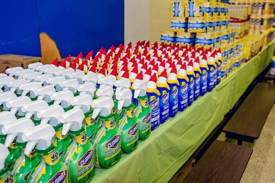Clorox® products at the Clorox Back-To-School Pop-up Shop at the Andrew Hamilton School on Saturday, Aug. 20, 2016 in Philadelphia, Pennsylvania. Clorox® simplifies the back-to-school shopping experience for students and teachers through a free school supply pop-up shop. ( Jeff Fusco/AP Images for Clorox )